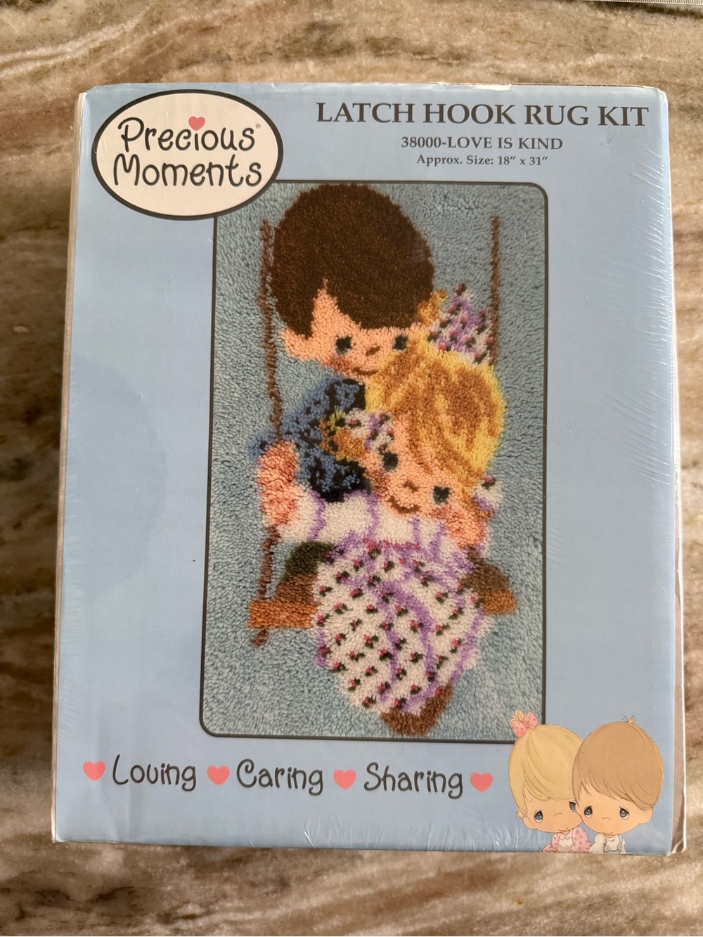Vintage Precious Moments Kids Latch Hook Rug Kit -